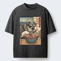 Kyoto-Lion Dog Ramen Meme Washed T-Shirt
