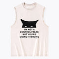 Kyoto-Lion Control Freak Funny Washed Tank
