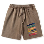 Kyoto-Lion Washed Shorts for Daily Wear