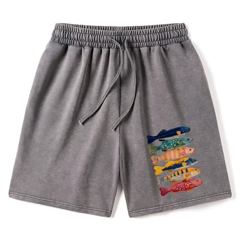 Colorful Fish Art Shorts for Summer