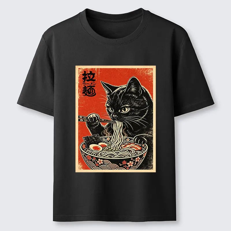 Kyoto-Lion Japanese Ramen Cat Art Classic T-Shirt