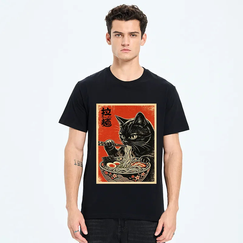 Kyoto-Lion Japanese Ramen Cat Art Classic T-Shirt