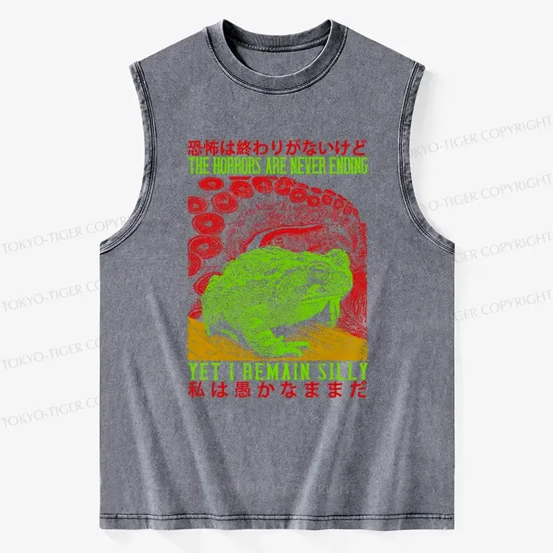 Japanese Horror Washed Tank for Summer