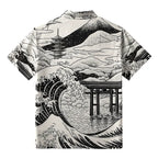 Retro Japanese Landscape Aloha Shirt