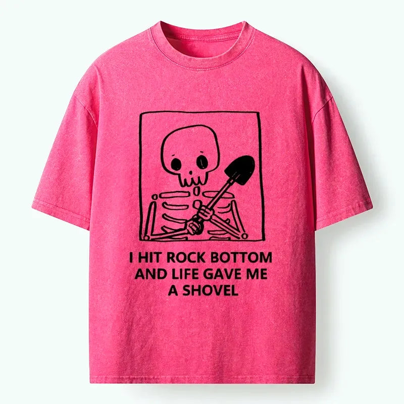 Kyoto-Lion Relatable Skeleton Life Meme Washed T-Shirt