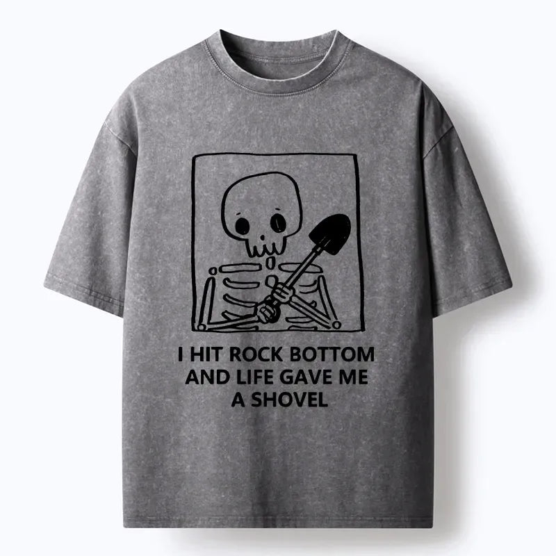 Kyoto-Lion Relatable Skeleton Life Meme Washed T-Shirt