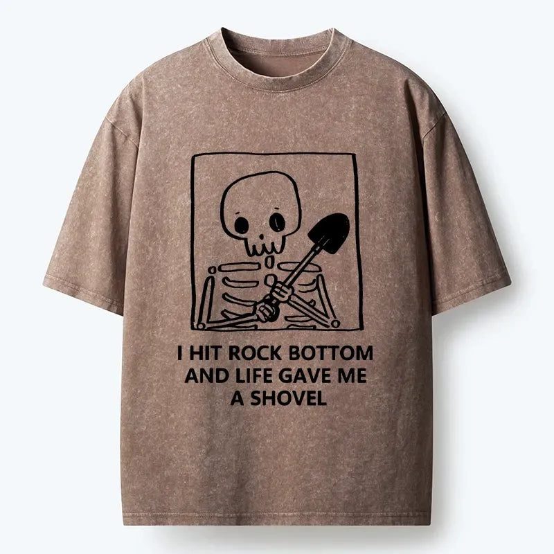 Kyoto-Lion Relatable Skeleton Life Meme Washed T-Shirt