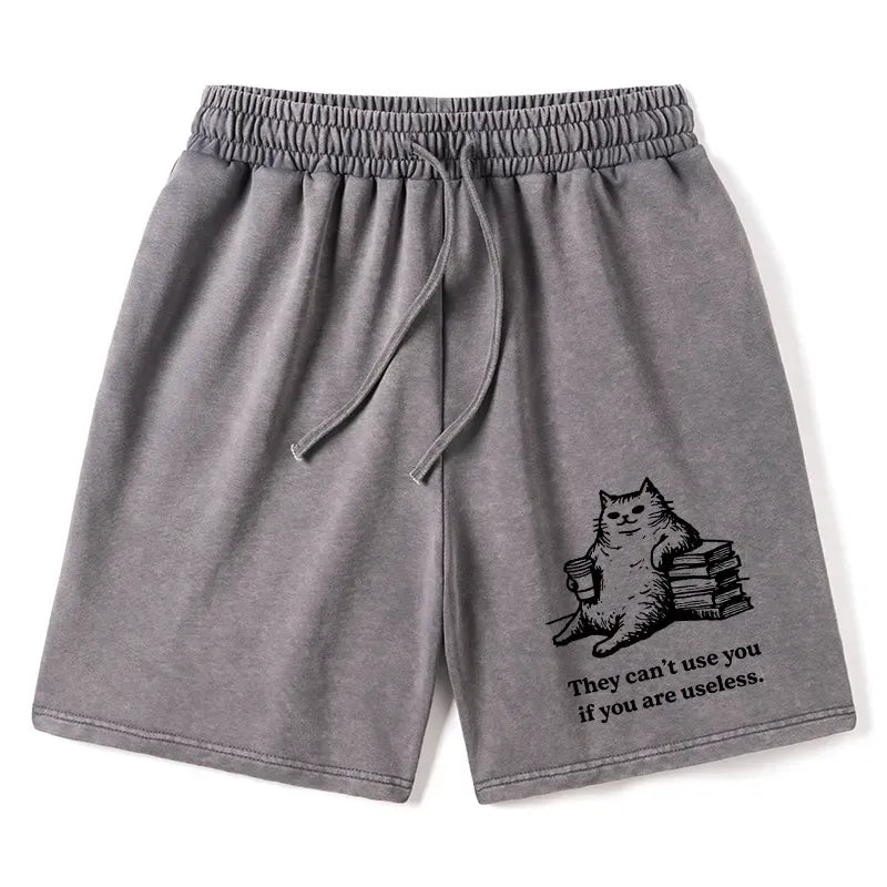 Kyoto-Lion Cat Proving Uselessness Is A Superpower Washed Shorts