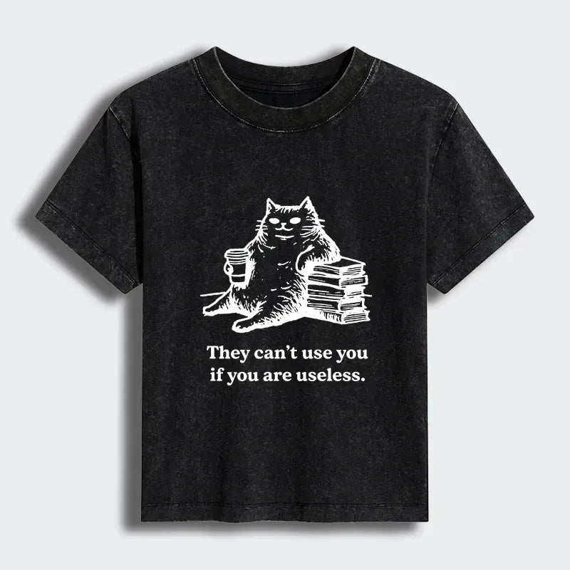 Kyoto-Lion Cat Proving Uselessness Is A Superpower Women's Washed T-shirt