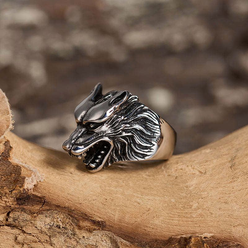 Japanese Wolf Ring for Men