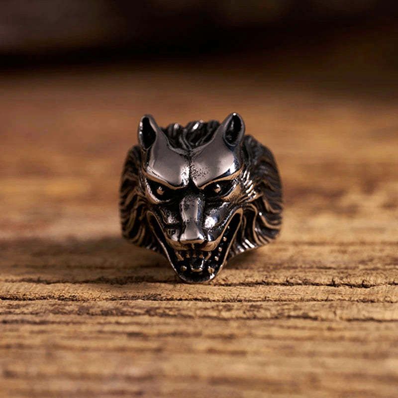 Kyoto-Lion Everwild Courage Wolf Ring