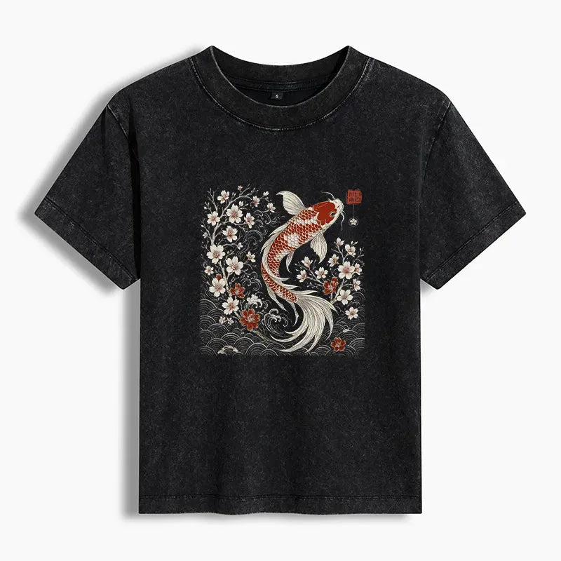 Trendy Ukiyo-e Sakura T-Shirt for Women