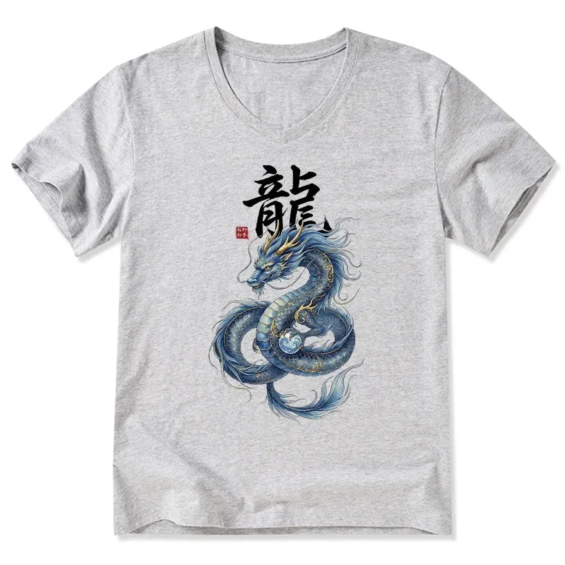 Japanese Dragon V-Neck Gift Idea