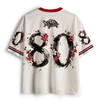 Kyoto-Lion Vintage Ink Tortoise Plum Tree Art Mesh Jersey