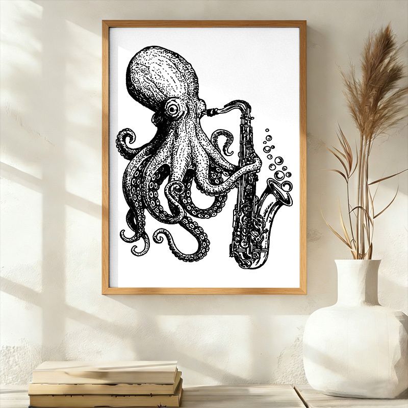 Octopus Saxophone Wall Art On Sale