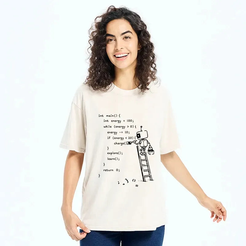 Kyoto Lion Washed T-Shirt for Programmer