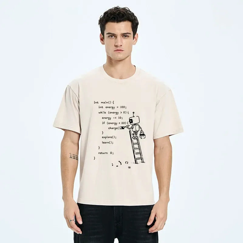 Kyoto Lion Washed T-Shirt for Programmer