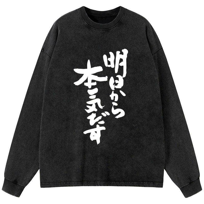 japanese vintage washed long sleeve t-shirt