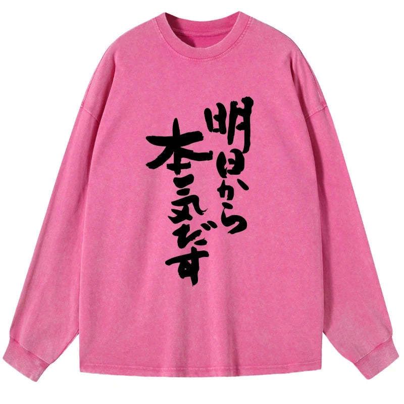 japanese vintage washed long sleeve t-shirt