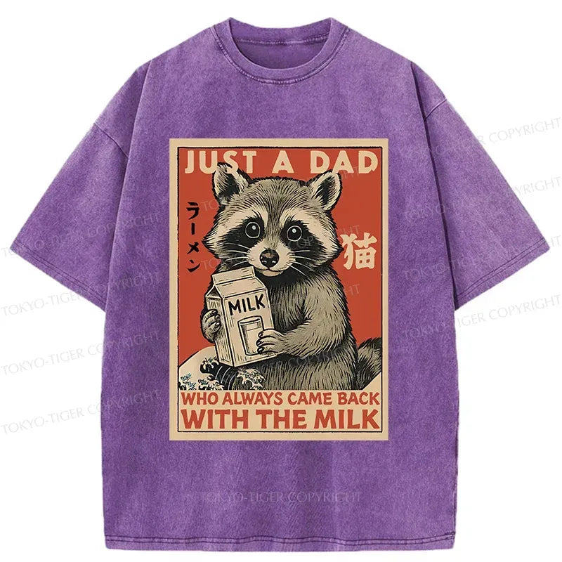 Cute Raccoon Holding Milk T-Shirt