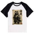 Kyoto-Lion Retro Raccoon Samurai Raglan T-shirt