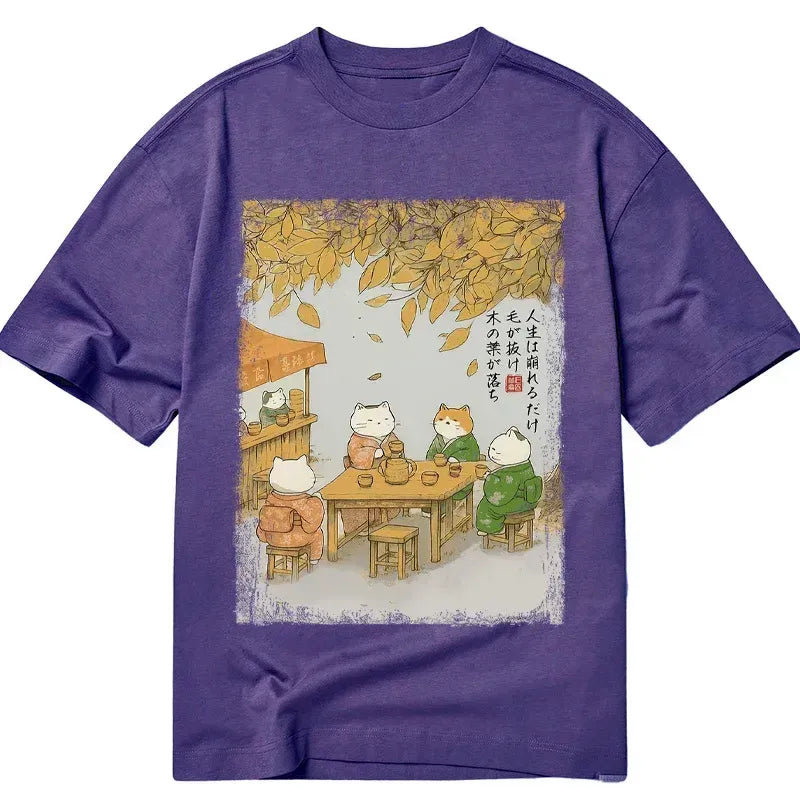 Kyoto-Lion Cats Drinking Tea Under The Tree Classic T-Shirt
