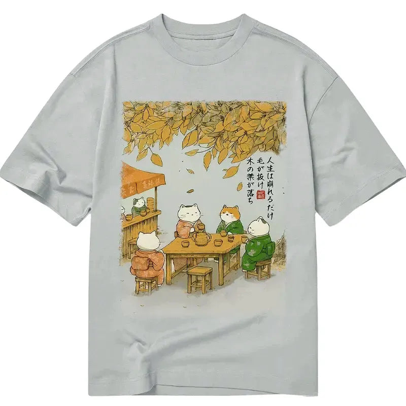 Kyoto-Lion Cats Drinking Tea Under The Tree Classic T-Shirt