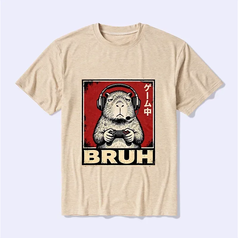 funny capybara playing games t-shirt