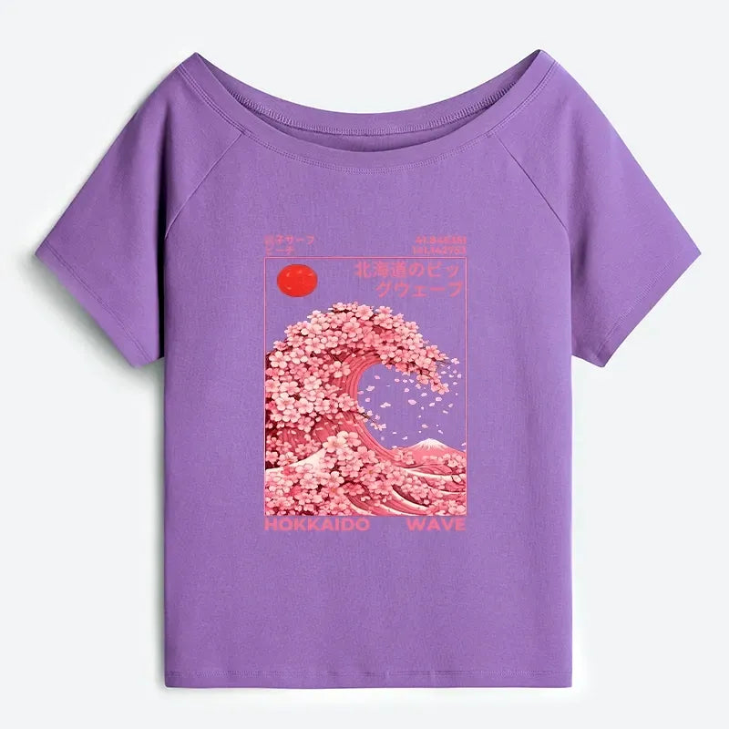 Best Seller Japanese Off Shoulder T-Shirt