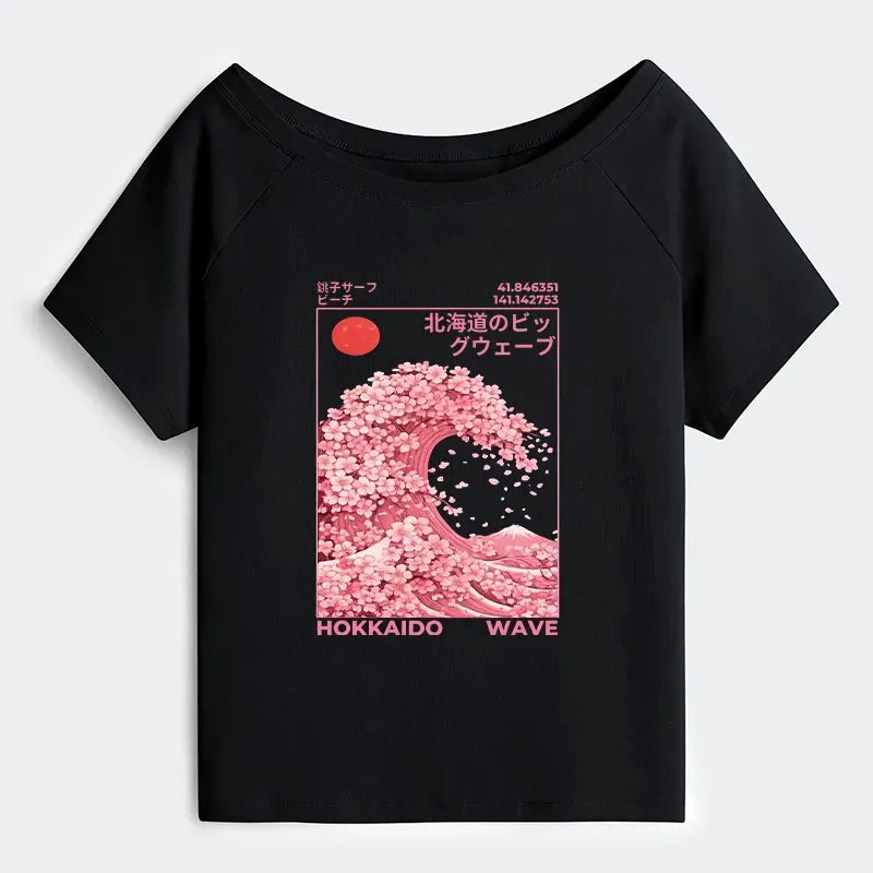 Best Seller Japanese Off Shoulder T-Shirt