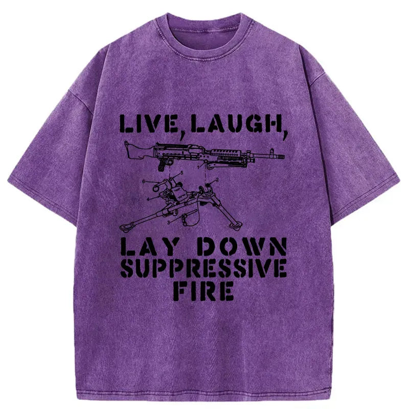 Kyoto-Lion Suppression By Force Funny Washed T-Shirt