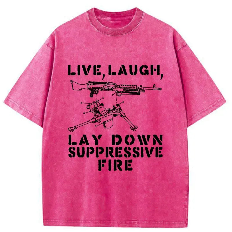 Kyoto-Lion Suppression By Force Funny Washed T-Shirt