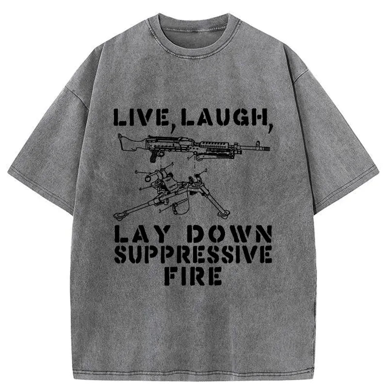 Kyoto-Lion Suppression By Force Funny Washed T-Shirt