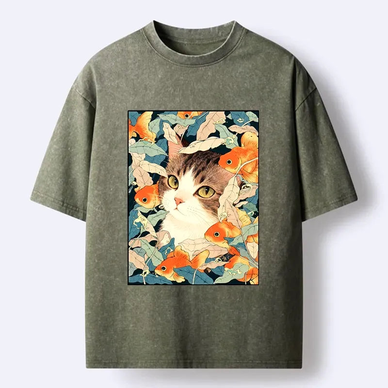 Ukiyo-e Cat T-Shirt for Anime Convention