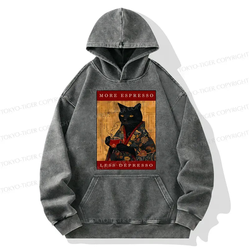 Funny cat hoodie for espresso lovers