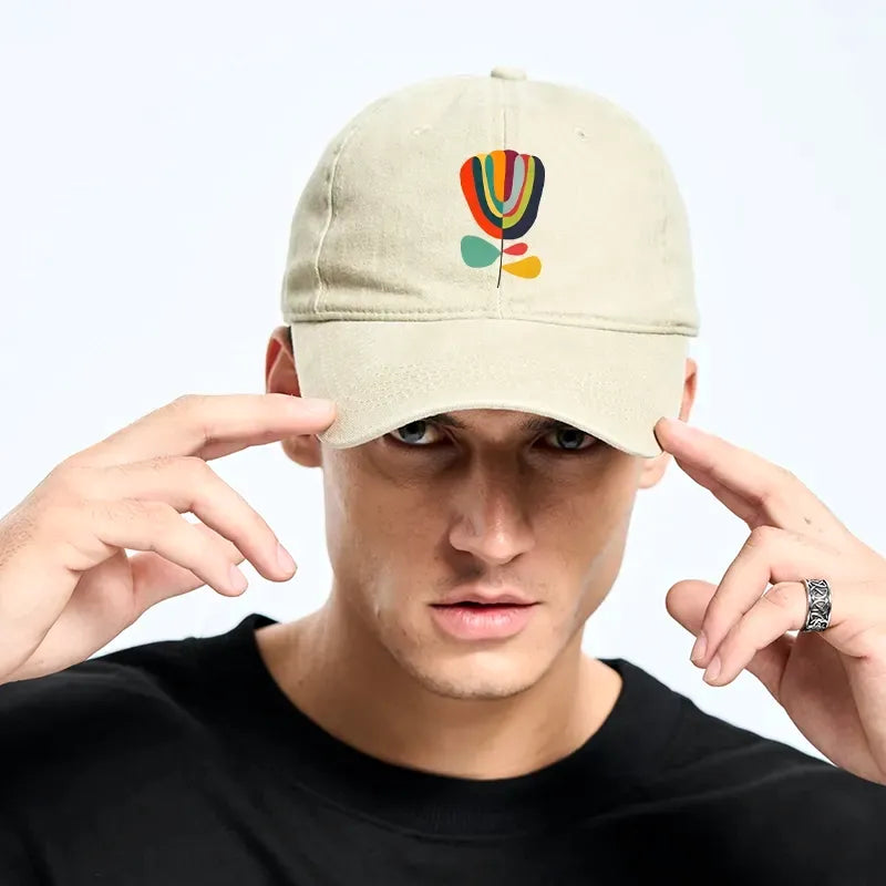 Colorful Flower Print Cap for Spring