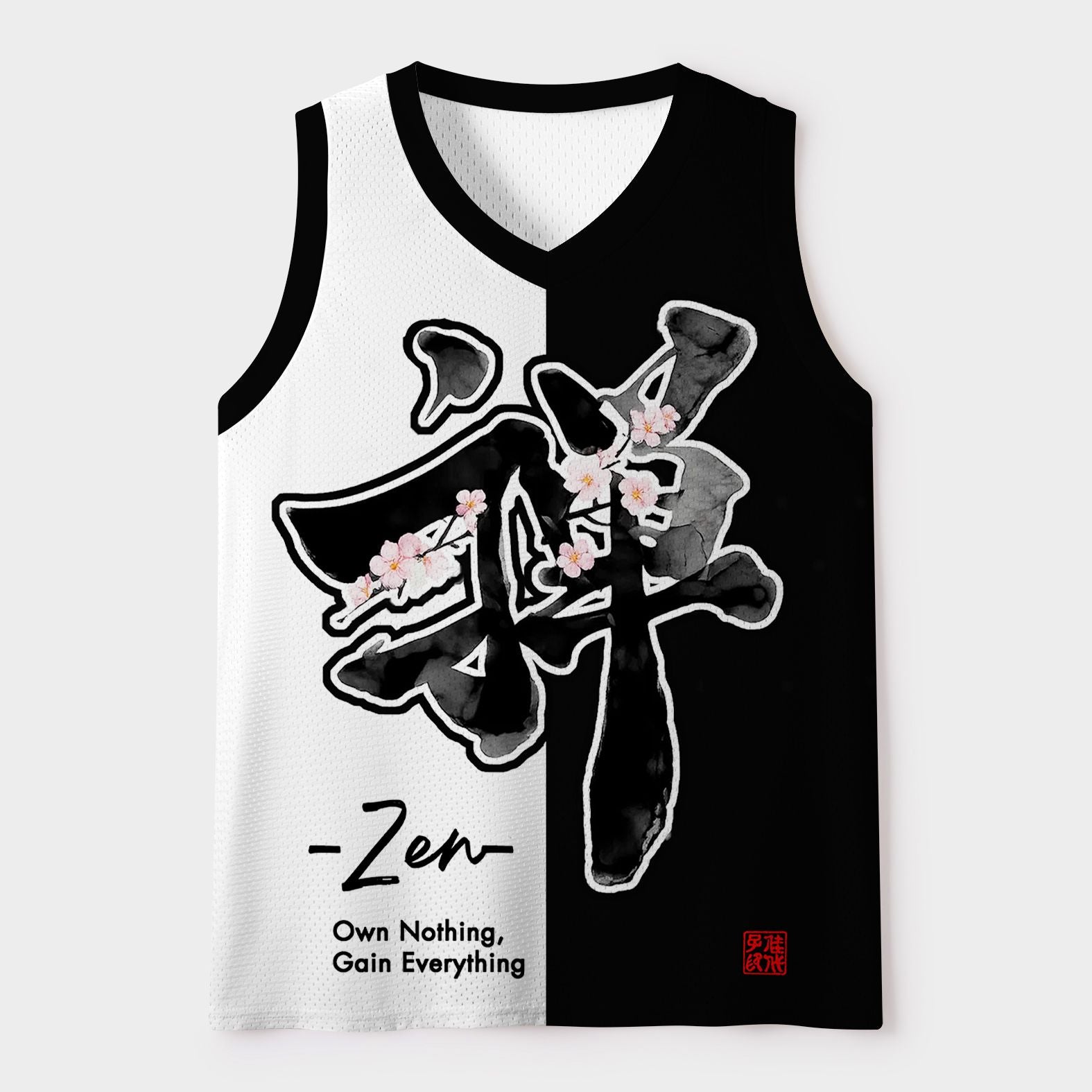 Kyoto-Lion Zen And The Flower Mesh Tank Top