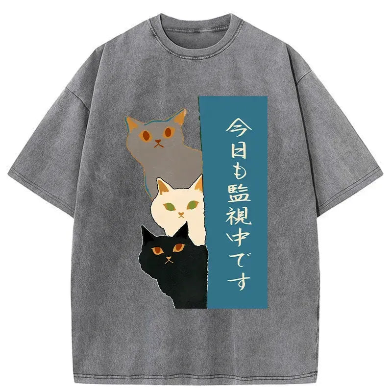 Kyoto Lion Washed T-Shirt Daily Wear