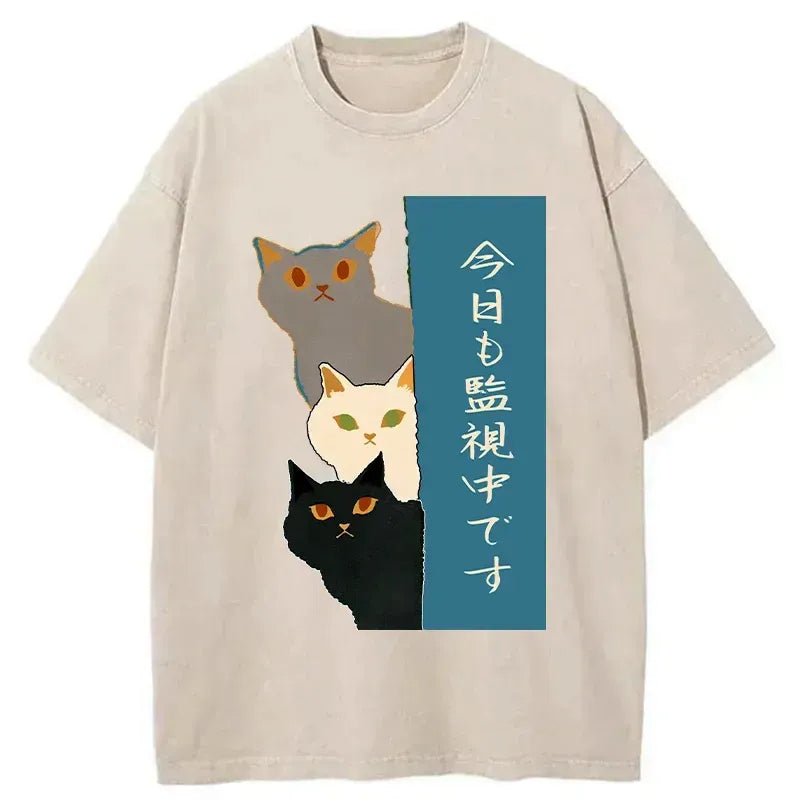 Kyoto Lion Washed T-Shirt Daily Wear