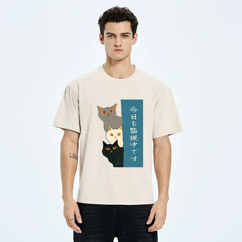 Kyoto Lion Washed T-Shirt Daily Wear