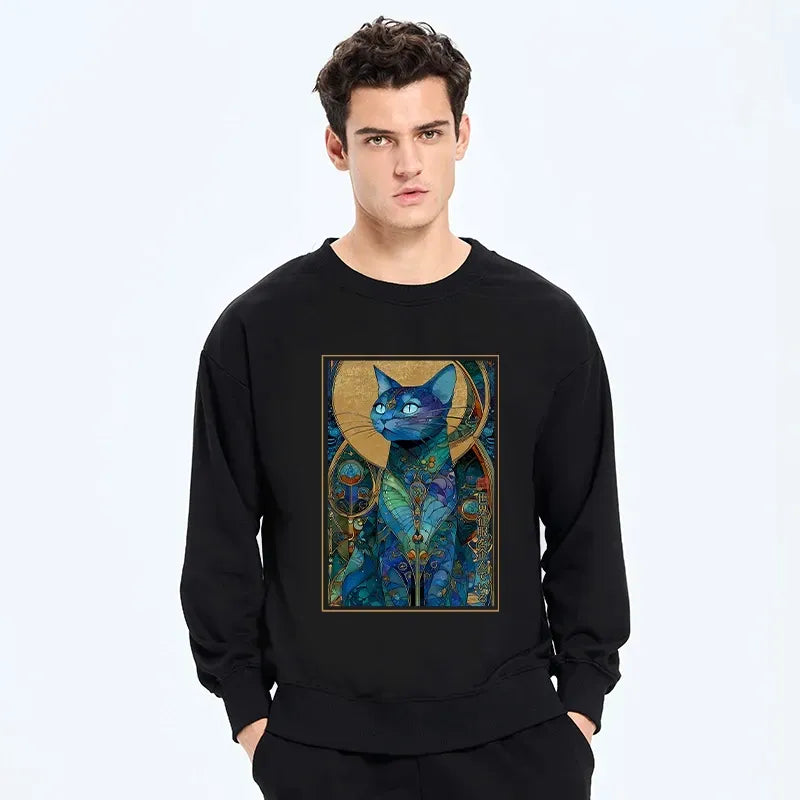 unisex classic sweatshirt with cat design