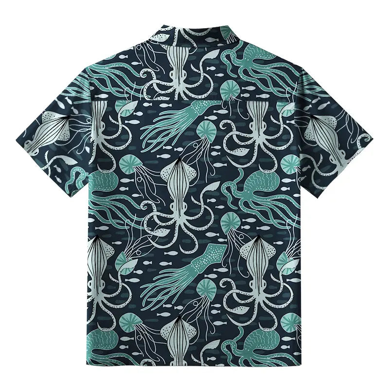 Japanese Deep Sea Squid Button-up Shirt