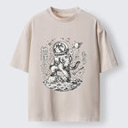 Japanese Space Cat Art T-Shirt