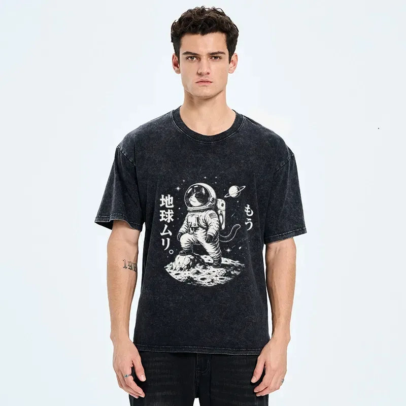 Vintage Washed Space Cat T-Shirt