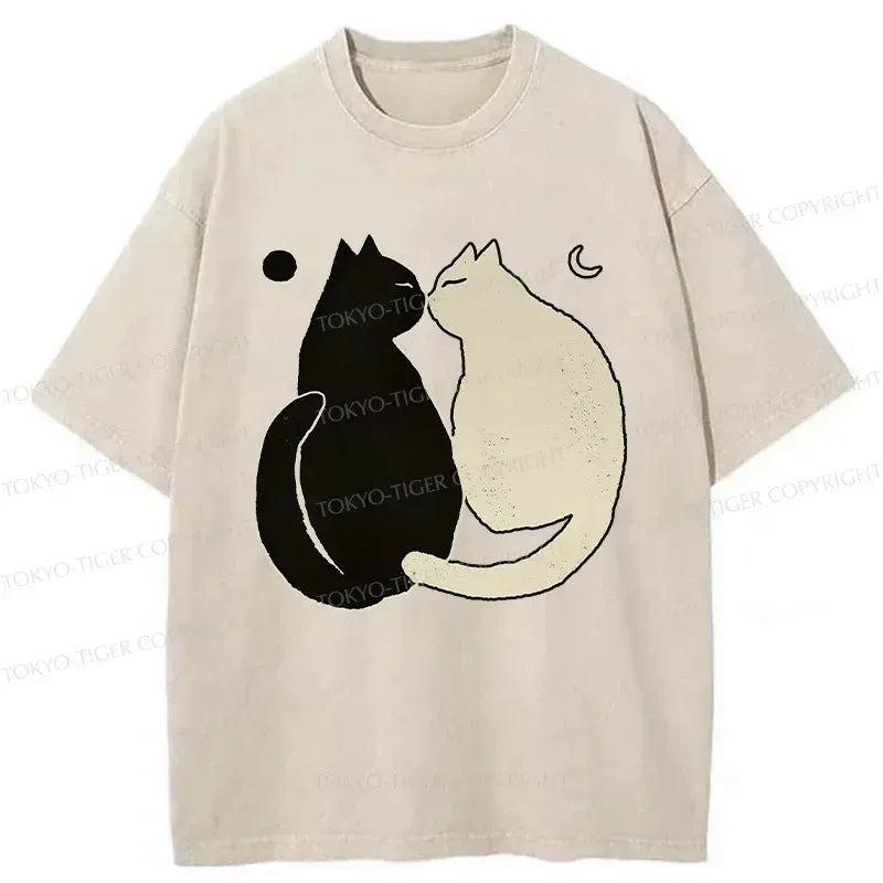 Yin Yang Cat Vintage Unisex Tee