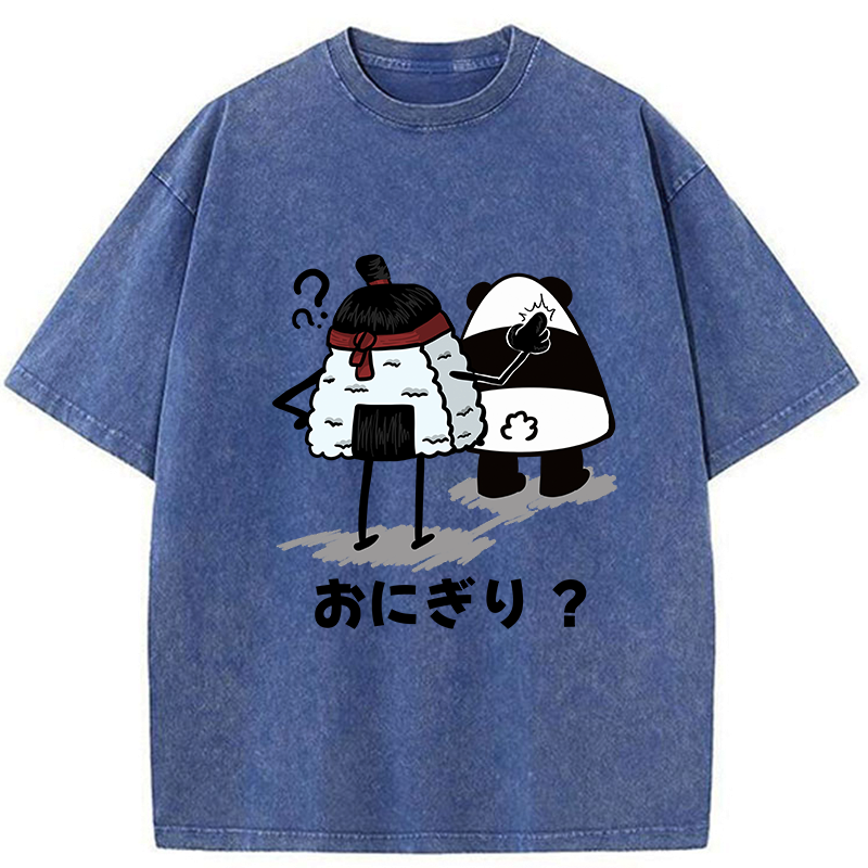 washed Japanese rice ball t-shirt