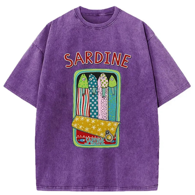 Washed Ukiyo-e T-Shirt for Summer