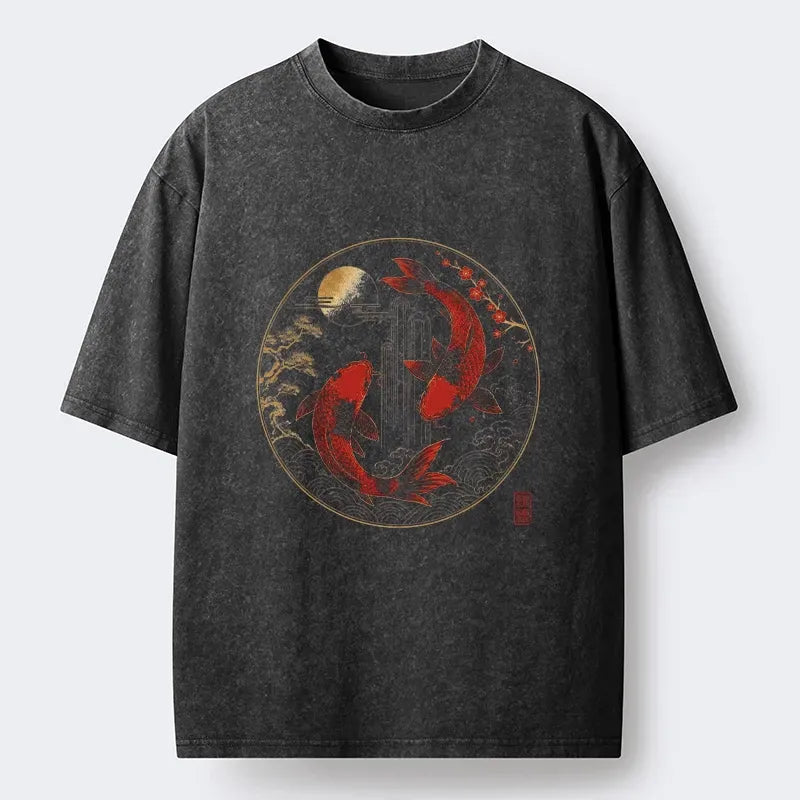 Japanese Koi Fish Cherry Blossom T-Shirt