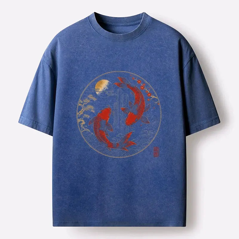Japanese Koi Fish Cherry Blossom T-Shirt