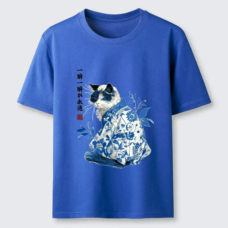 Japanese Cat T-Shirt for Daily Wear